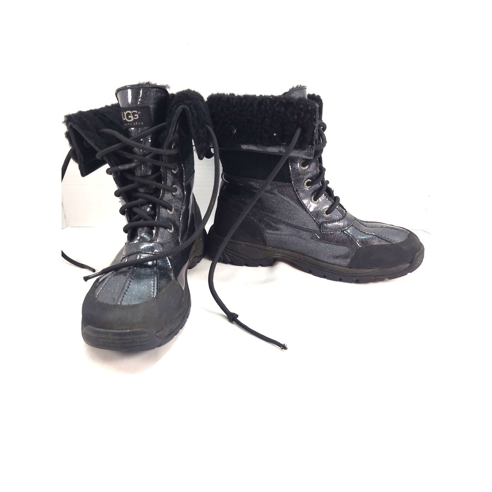 Ugg Womens Shearling Lined Winter Boots Black Size 6